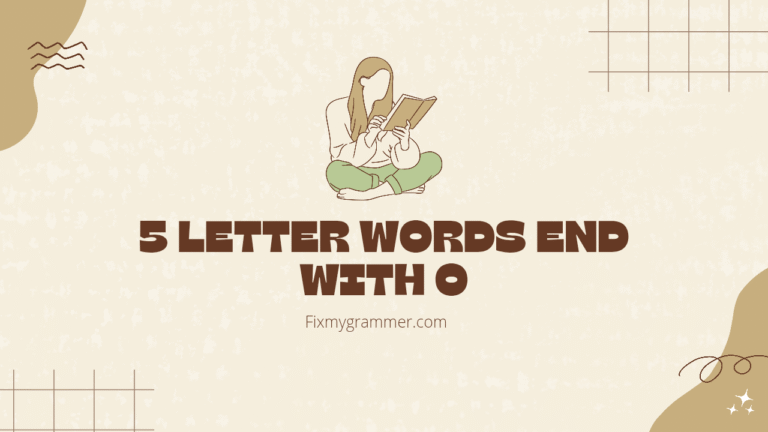 5 Letter Words End with O